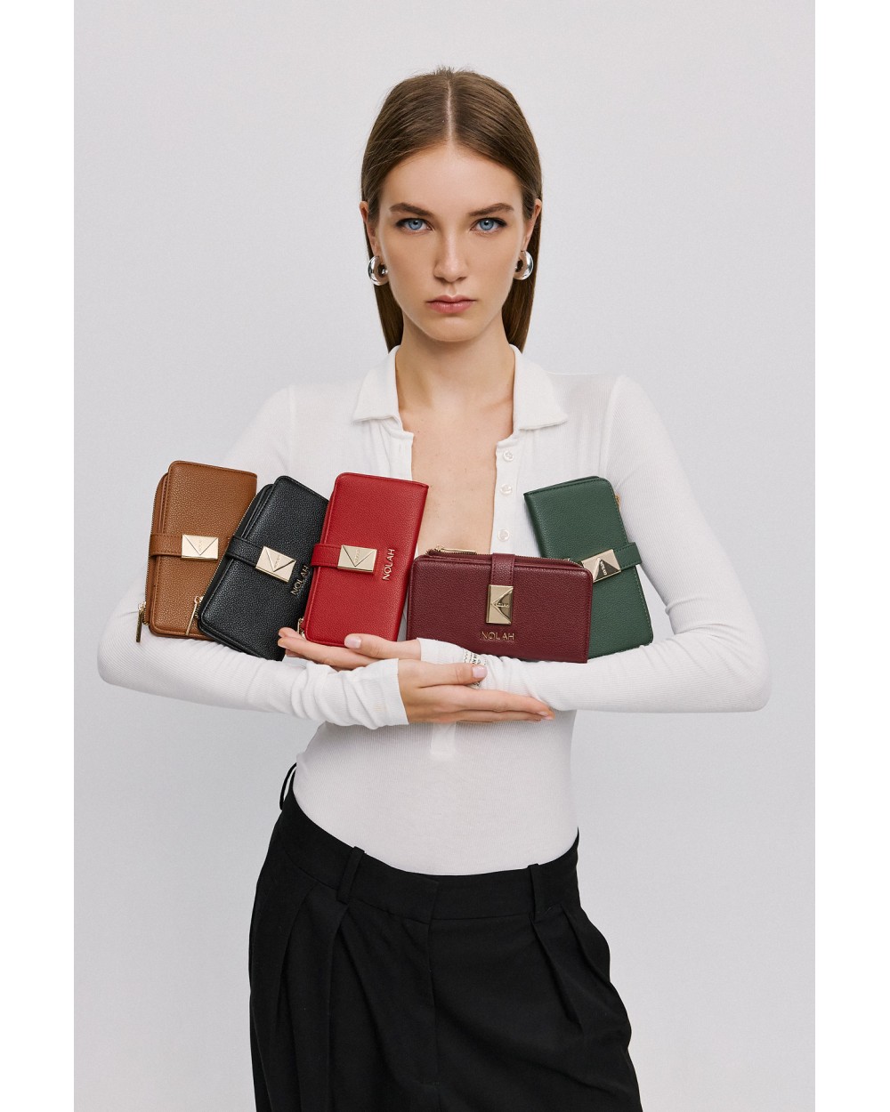 Nolah Γυναικείο Πορτοφόλι Savvina Burgundy Light Gold Γυναικεία Πορτοφόλια