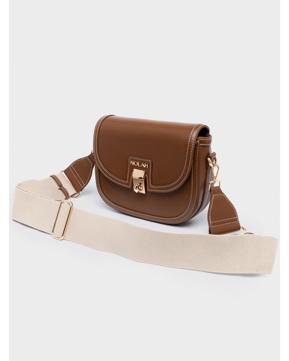 Nolah Γυναικεία Τσάντα ώμου & χιαστί Madrid Brown Light Gold Γυναικείες Τσάντες Nolah Γυναικεία Τσάντα ώμου & χιαστί Madrid Brown Light Gold Γυναικείες Τσάντες