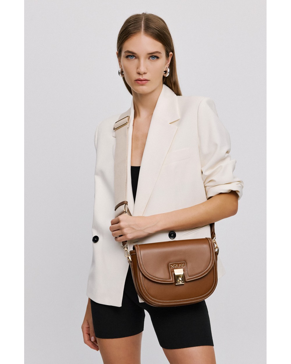 Nolah Γυναικεία Τσάντα ώμου & χιαστί Madrid Brown Light Gold Γυναικείες Τσάντες Nolah Γυναικεία Τσάντα ώμου & χιαστί Madrid Brown Light Gold Γυναικείες Τσάντες