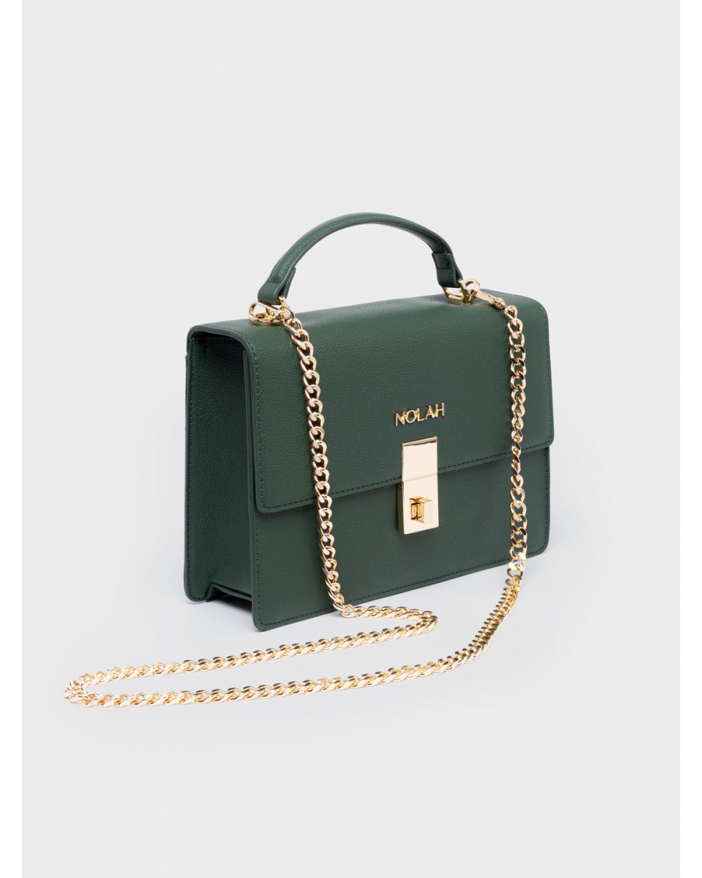 Nolah Γυναικεία Τσάντα ώμου & χιαστί Sevile Dark Green Light Gold Γυναικείες Τσάντες