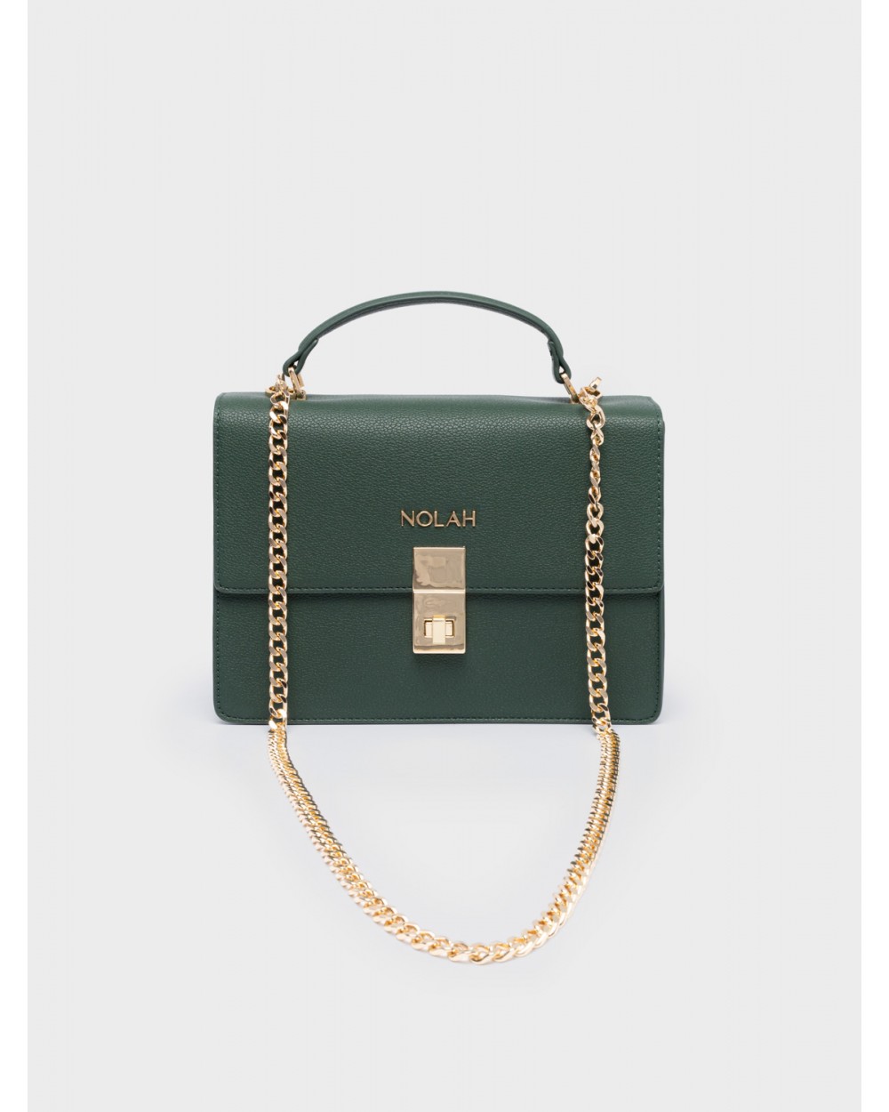 Nolah Γυναικεία Τσάντα ώμου & χιαστί Sevile Dark Green Light Gold Γυναικείες Τσάντες