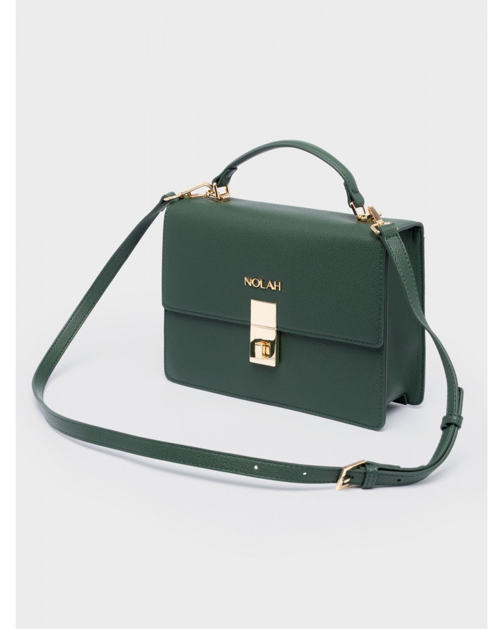 Nolah Γυναικεία Τσάντα ώμου & χιαστί Sevile Dark Green Light Gold Γυναικείες Τσάντες