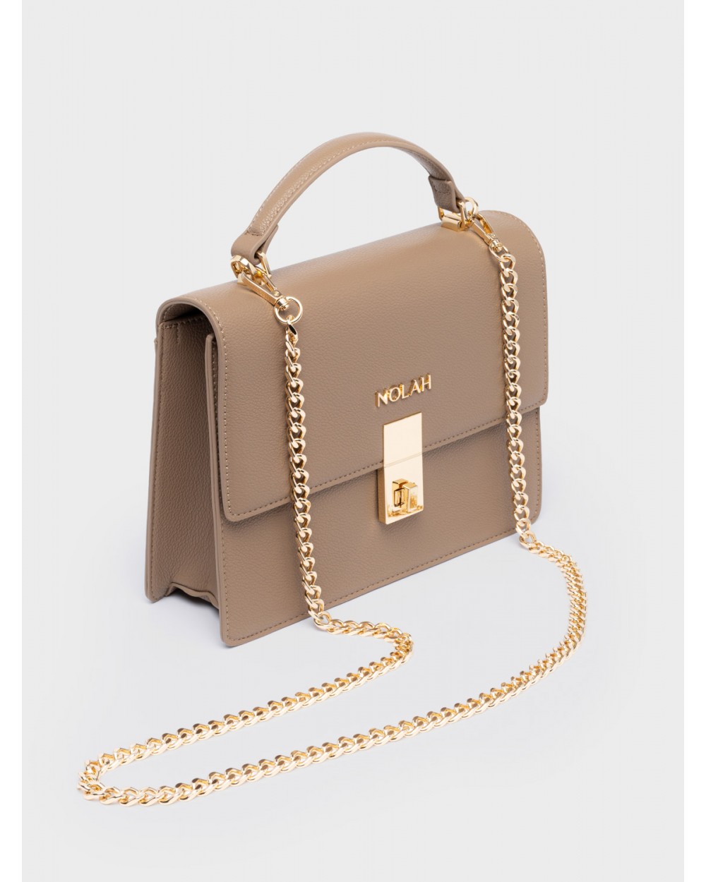 Nolah Γυναικεία Τσάντα ώμου & χιαστί Sevile Taupe Light Gold Γυναικείες Τσάντες