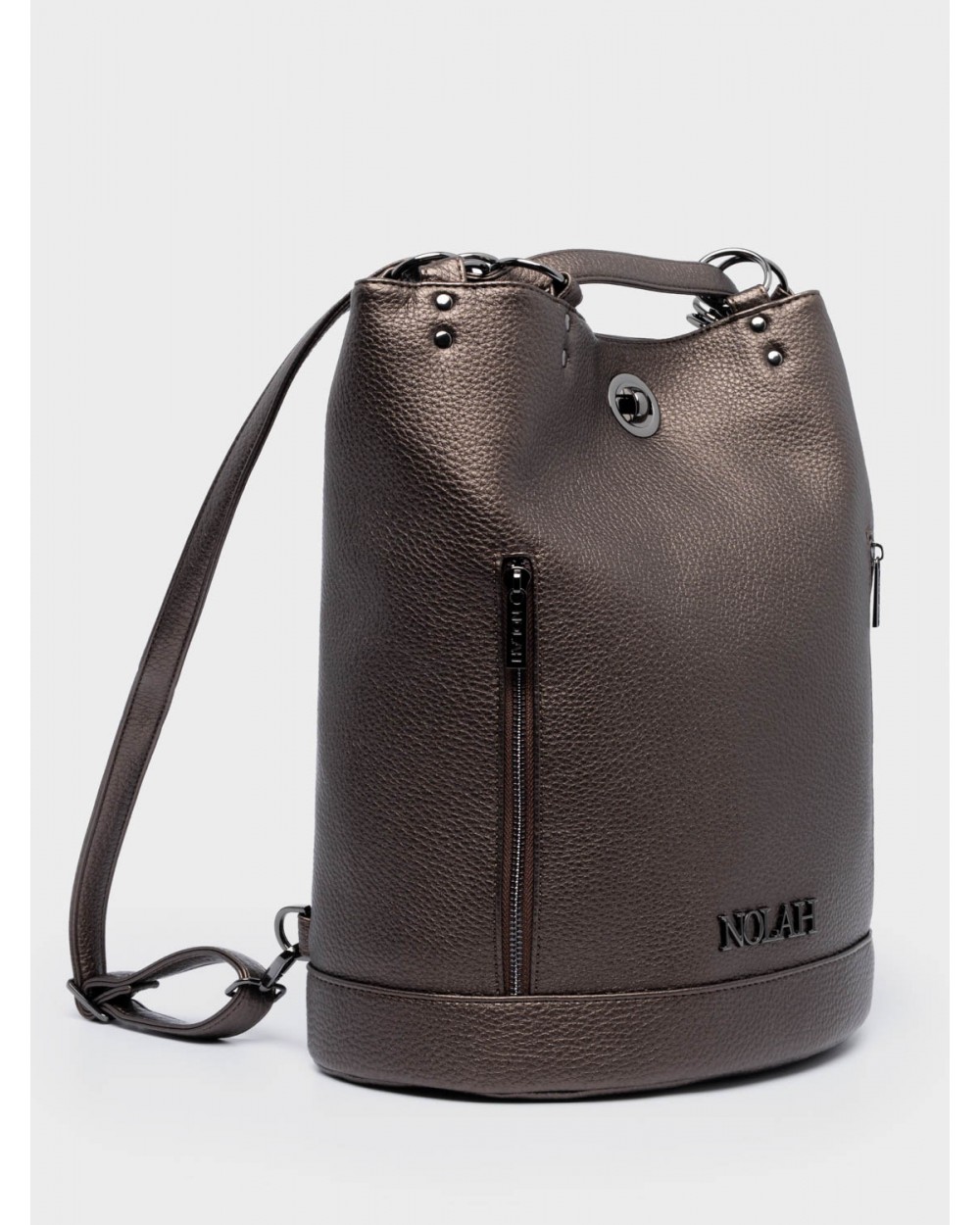 Nolah Γυναικεία Backpack & ώμου Teo Metallic Gun Γυναικείες Τσάντες