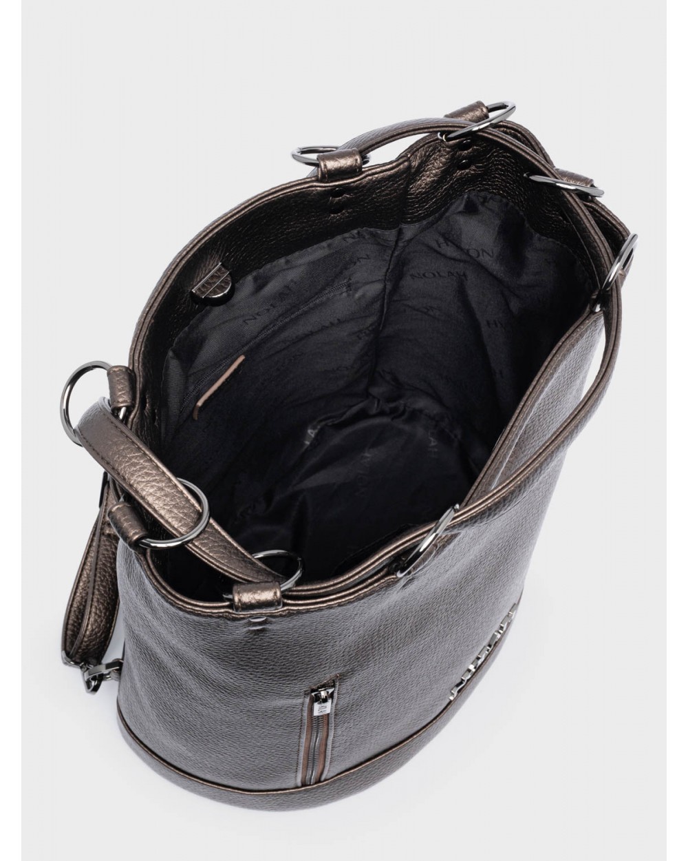 Nolah Γυναικεία Backpack & ώμου Teo Metallic Gun Γυναικείες Τσάντες