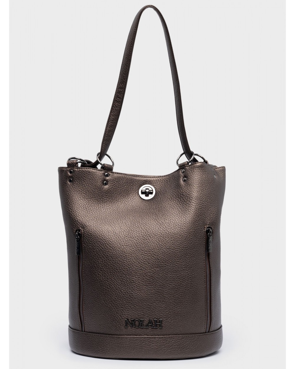 Nolah Γυναικεία Backpack & ώμου Teo Metallic Gun Γυναικείες Τσάντες