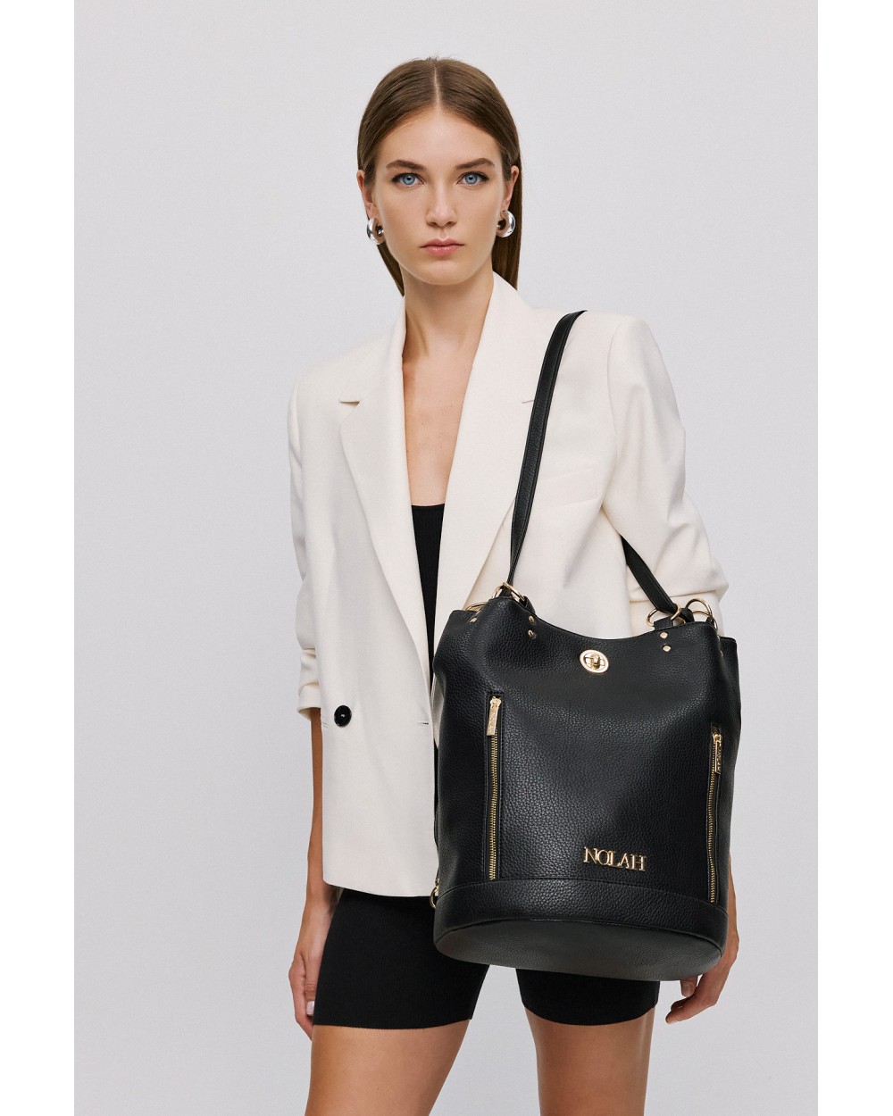 Nolah Γυναικεία Backpack & ώμου Teo Black Light Gold Γυναικείες Τσάντες Nolah Γυναικεία Backpack & ώμου Teo Black Light Gold Γυναικείες Τσάντες