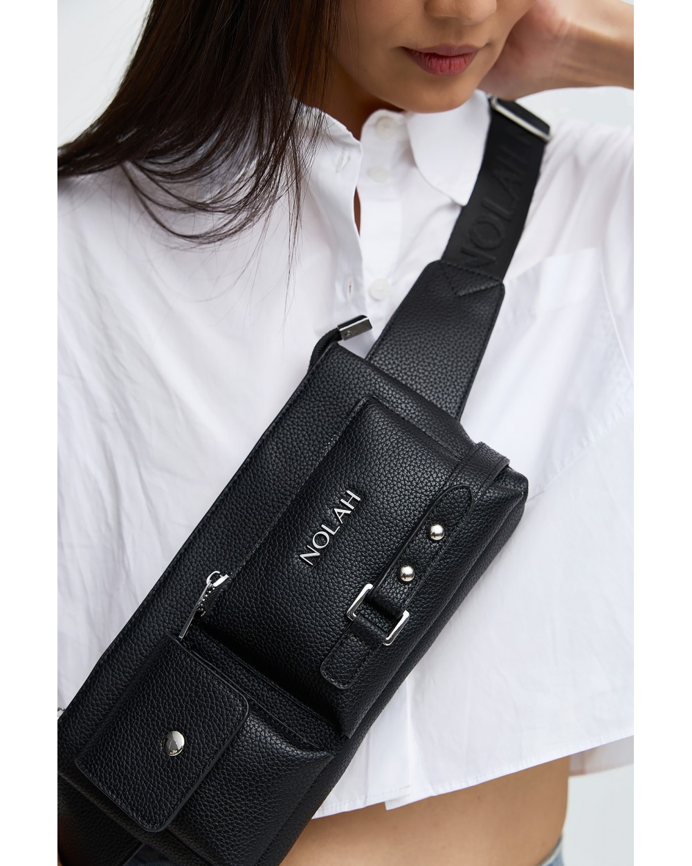 Nolah Γυναικεία Beltbag Kensighton Black Silver Γυναικείες Τσάντες Nolah Γυναικεία Beltbag Kensighton Black Silver Γυναικείες Τσάντες