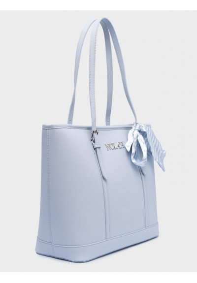 Nolah Γυναικεία τσάντα ώμου Ella Light Blue Silver