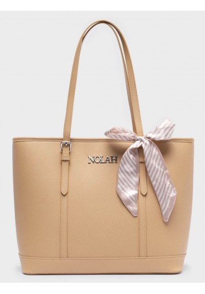 Nolah Γυναικεία τσάντα ώμου Ella Light Beige Silver