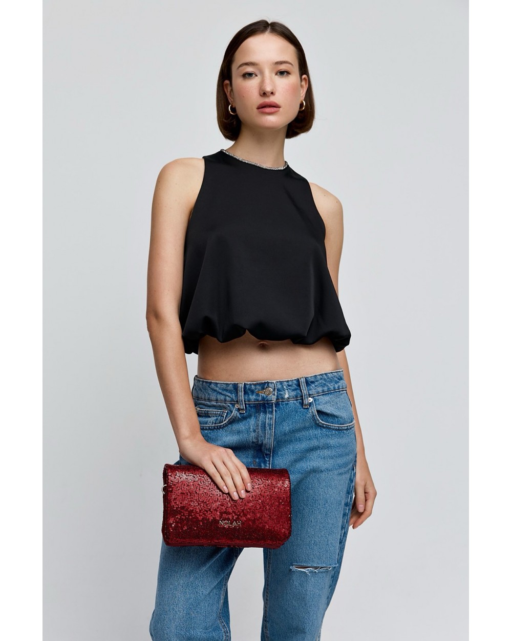 Nolah Γυναικεία Τσάντα ώμου Briggite Wine Red Γυναικείες Τσάντες