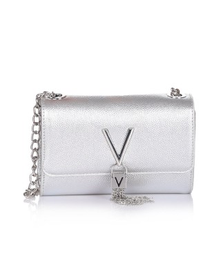 Valentino Γυναικεία τσάντα ώμου & χιαστί Divina  Ασημί