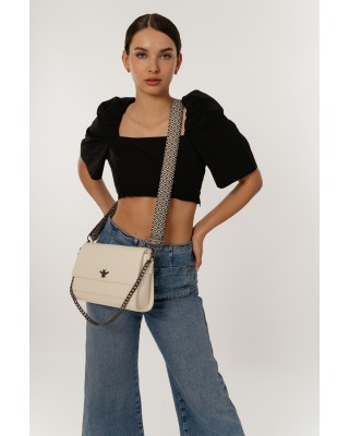 Nolah Eva Γυναικεία Flap Bag Χιαστί σε Λευκό χρώμα