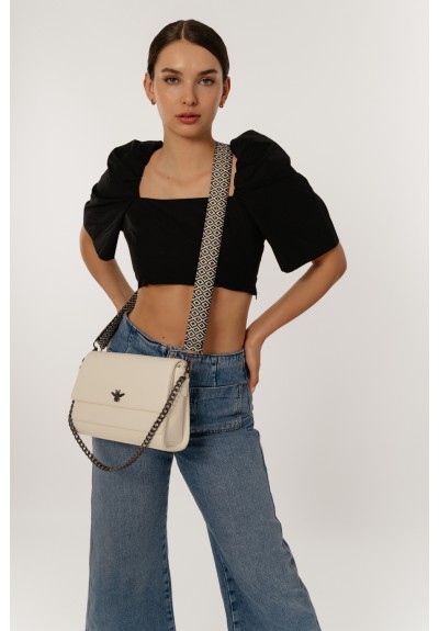 Nolah Eva Γυναικεία Flap Bag Χιαστί σε Λευκό χρώμα