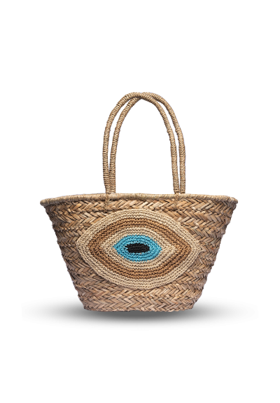 Nolah Blue Eye Ψάθινη Τσάντα Θαλάσσης Μπεζ