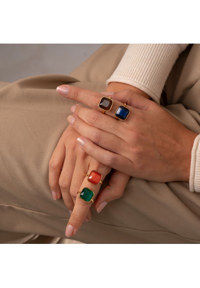 Δαχτυλίδια R-216-AMBER