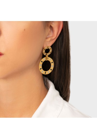 Σκουλαρίκια E019-BLACK-G