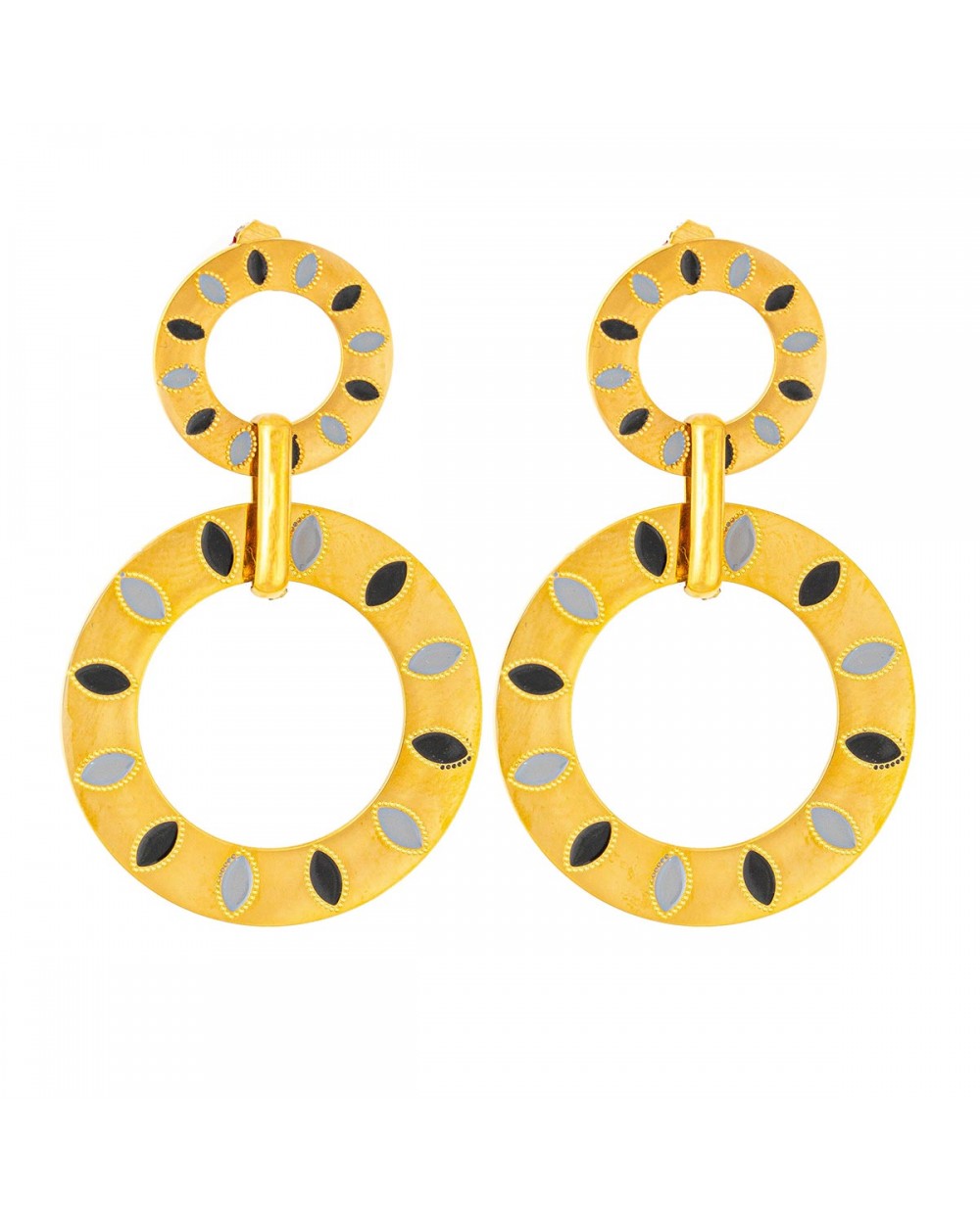 Σκουλαρίκια E019-BLACK-G