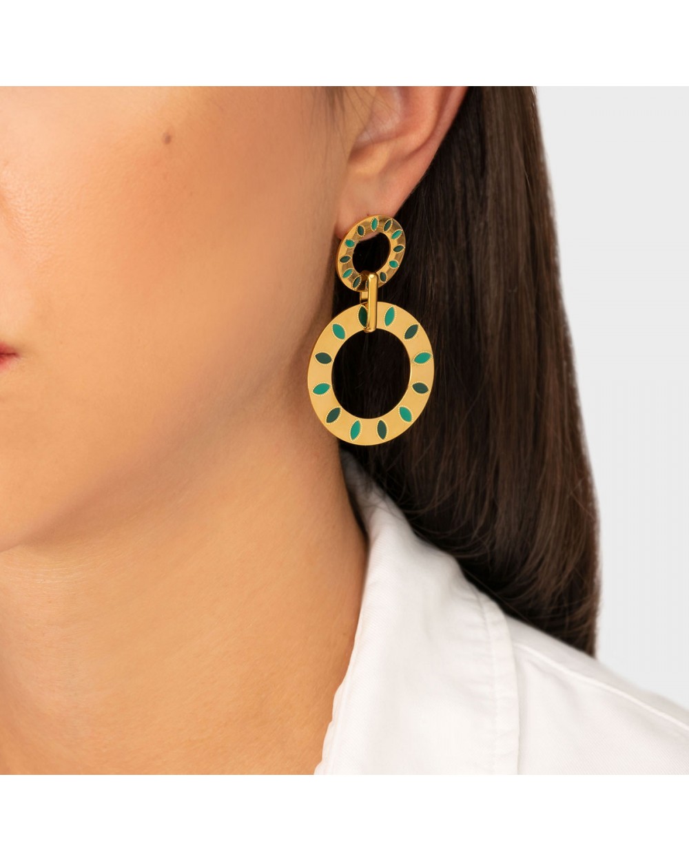 Σκουλαρίκια E019-GREEN-G