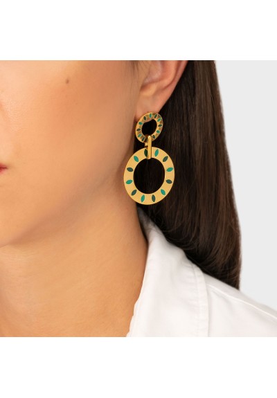 Σκουλαρίκια E019-GREEN-G