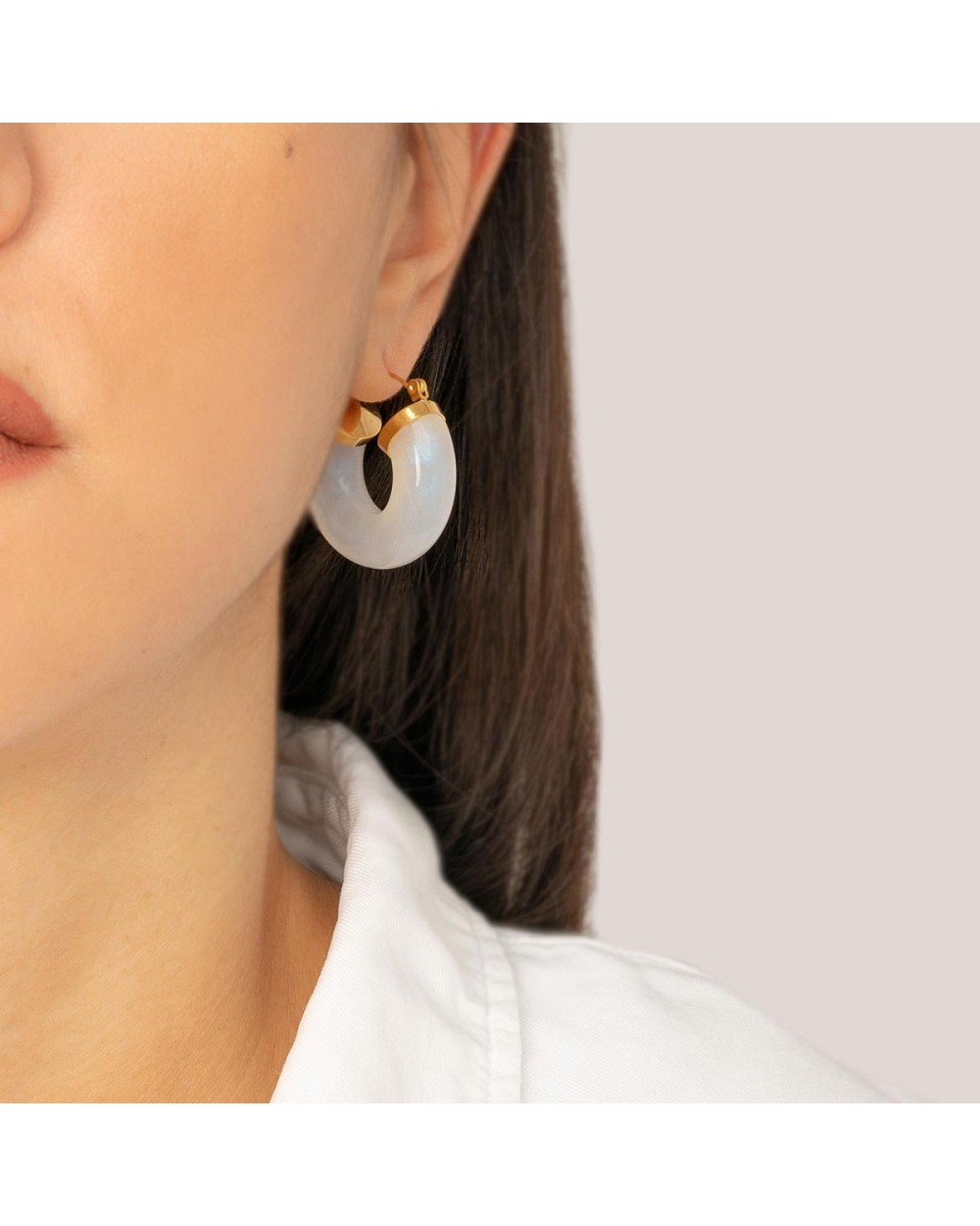 Σκουλαρίκια E-2841-MILKY