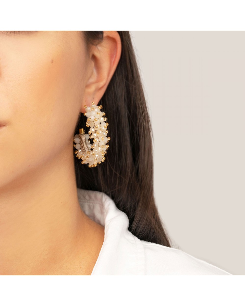 Σκουλαρίκια E-854A-WHITE