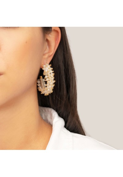 Σκουλαρίκια E-854A-WHITE