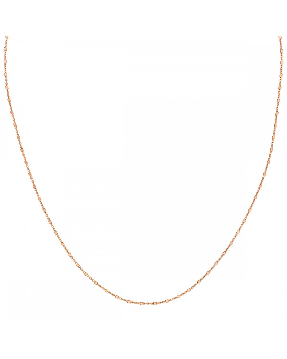 Κολιέ αλυσίδα Excite Fashion Jewellery με μικρά τετράγωνα στοιχεία από ροζ χρυσό ασήμι 925 19RG Κοσμήματα Κολιέ αλυσίδα Excite Fashion Jewellery με μικρά τετράγωνα στοιχεία από ροζ χρυσό ασήμι 925 19RG Κοσμήματα
