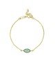Βραχιόλι ματάκι Excite Fashion Jewellery με τυρκουάζ και λευκά ζιργκόν απο επιχρυσωμένο ασήμι 925. B-10-3-G-65 Κοσμήματα Βραχιόλι ματάκι Excite Fashion Jewellery με τυρκουάζ και λευκά ζιργκόν απο επιχρυσωμένο ασήμι 925. B-10-3-G-65 Κοσμήματα