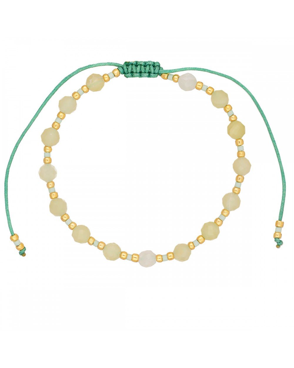 Βραχιόλι λεπτό μακραμέ Boho της Excite Fashion Jewellery, με ivory πέτρες, και χρυσές χάντρες. B-110471-45 Κοσμήματα Βραχιόλι λεπτό μακραμέ Boho της Excite Fashion Jewellery, με ivory πέτρες, και χρυσές χάντρες. B-110471-45 Κοσμήματα