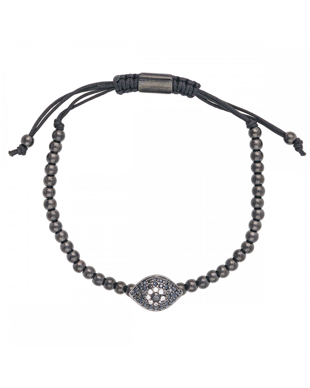Ανδρικό βραχιόλι μακραμέ από την Excite Fashion Jewellery με οβάλ ματάκι και ανθράκι χάντρες B-11501-2-B Κοσμήματα Ανδρικό βραχιόλι μακραμέ από την Excite Fashion Jewellery με οβάλ ματάκι και ανθράκι χάντρες B-11501-2-B Κοσμήματα