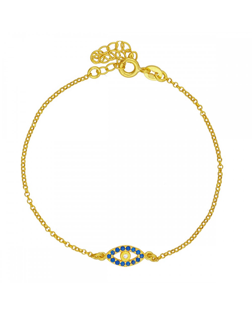 Βραχιόλι Excite Fashion Jewellery ματάκι με ζιργκόν απο επιχρυσωμένο ασήμι 925. B-12-3-G-55 Κοσμήματα