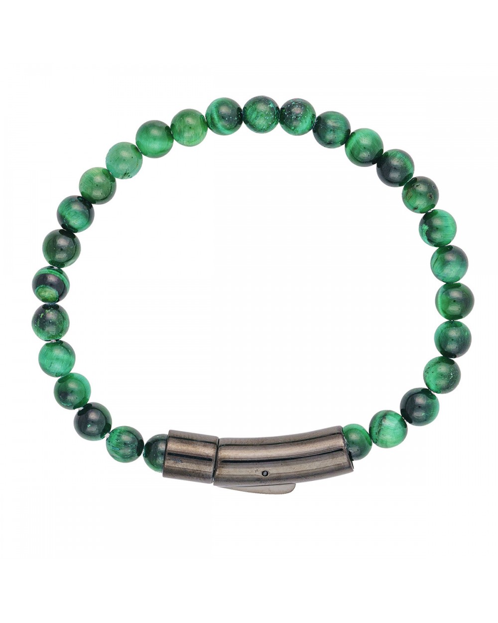 Ανδρικό Βραχιόλι της Excite Fashion Jewellery με πράσινες ημιπολύτιμες  χάντρες B-12767-G.T Κοσμήματα