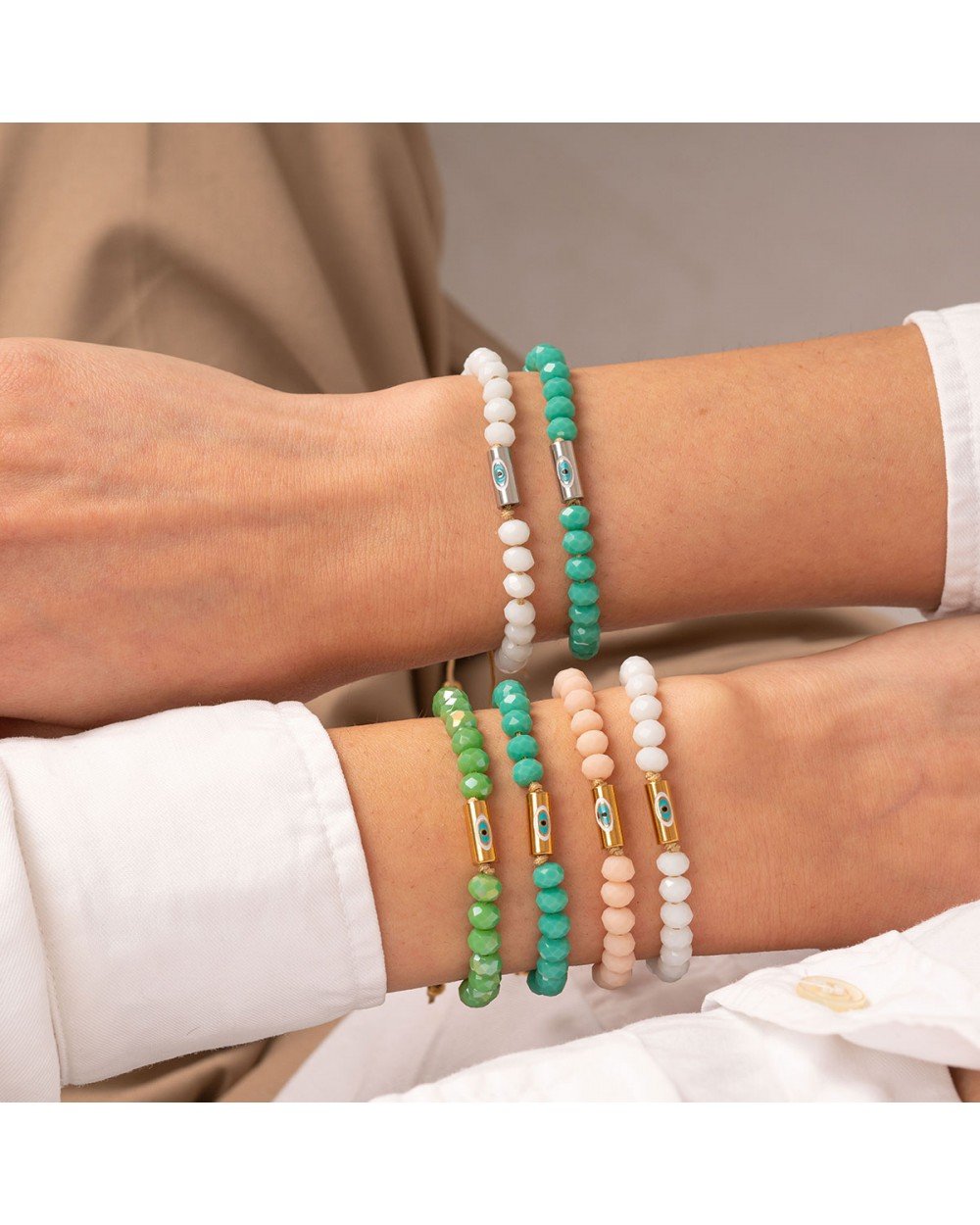Βραχιόλι μακραμέ της Excite Fashion Jewellery, ματάκι με σμάλτο σε ασημί μπάρα και λευκές πέτρες. B-1401-01-01-49 Κοσμήματα Βραχιόλι μακραμέ της Excite Fashion Jewellery, ματάκι με σμάλτο σε ασημί μπάρα και λευκές πέτρες. B-1401-01-01-49 Κοσμήματα
