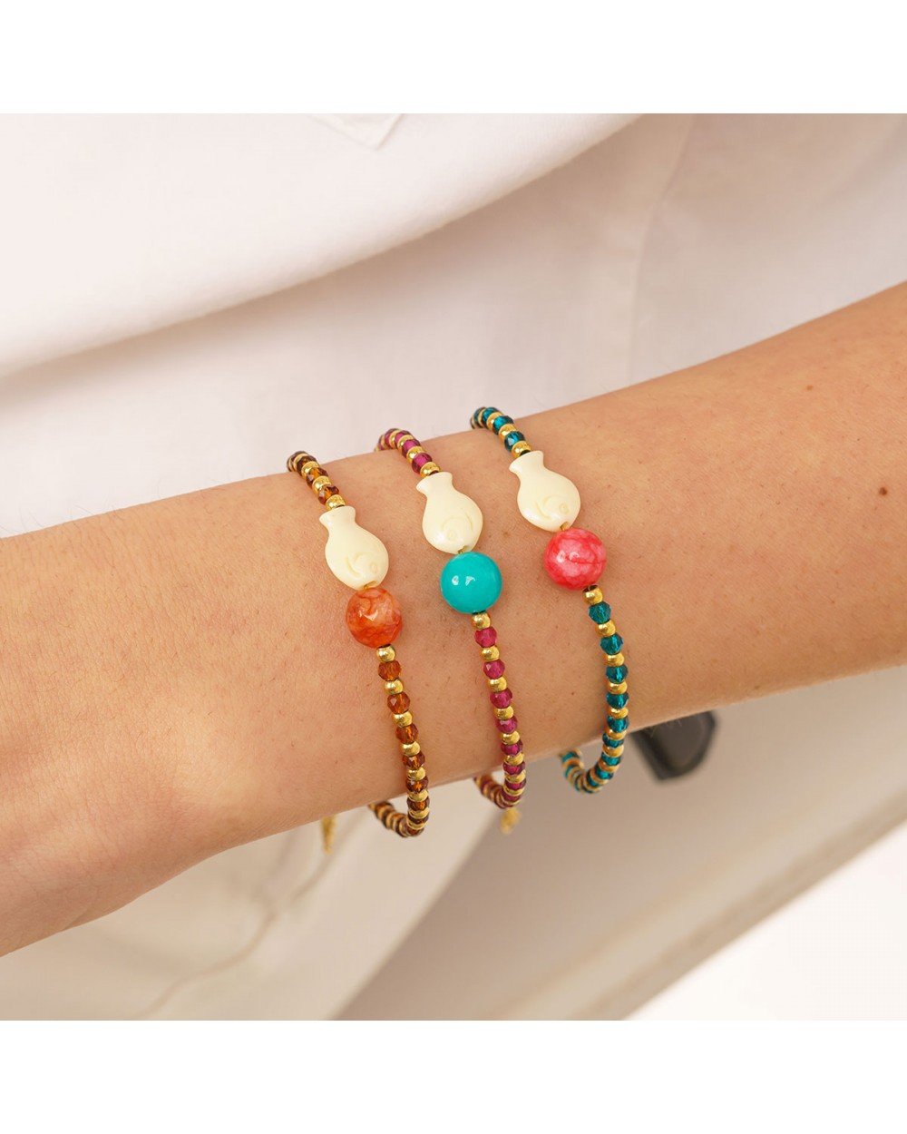 Βραχιόλι Excite fashion Jewellery με ψαράκι, πορτοκαλί κρυσταλλάκια και μεταλλικές επίχρυσες χάντρες B-1629-01-04-75 Κοσμήματα Βραχιόλι Excite fashion Jewellery με ψαράκι, πορτοκαλί κρυσταλλάκια και μεταλλικές επίχρυσες χάντρες B-1629-01-04-75 Κοσμήματα