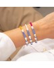 Χειροποίητο βραχιόλι της Excite Fashion Jewellery, με κοχυλάκια, φούξια, και μπλε-λευκές χάντρες.  B-1762-32 Κοσμήματα