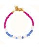 Χειροποίητο βραχιόλι της Excite Fashion Jewellery, με κοχυλάκια, φούξια, και μπλε-λευκές χάντρες.  B-1762-32 Κοσμήματα