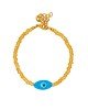 Χειροποίητο  βραχιόλι της Excite Fashion Jewellery, οβάλ γυάλινο γαλάζιο μάτι και χρυσές χάντρες, από επιχρυσωμένο ανοξείδωτο ατσάλι. B-1766-07 Κοσμήματα