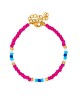 Χειροποίητο καλοκαιρινό βραχιόλι της Excite Fashion Jewellery, με φούξια, λευκές, γαλάζιες, μπλέ, και χρυσές χάντρες, από επιχρυσωμένο ανοξείδωτο ατσάλι. B-1767-32 Κοσμήματα Χειροποίητο καλοκαιρινό βραχιόλι της Excite Fashion Jewellery, με φούξια, λευκές, γαλάζιες, μπλέ, και χρυσές χάντρες, από επιχρυσωμένο ανοξείδωτο ατσάλι. B-1767-32 Κοσμήματα