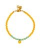 Χειροποίητο βραχιόλι της Excite Fashion Jewellery, κρεμαστό ανάγλυφο στοιχείο, κίτρινες, τιρκουάζ και χρυσές χάντρες. B-1768-16 Κοσμήματα Χειροποίητο βραχιόλι της Excite Fashion Jewellery, κρεμαστό ανάγλυφο στοιχείο, κίτρινες, τιρκουάζ και χρυσές χάντρες. B-1768-16 Κοσμήματα