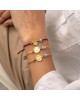 Χειροποίητο βραχιόλι της Excite Fashion Jewellery, μακραμέ, καφέ κορδόνι, επίχρυσο μοτίφ με ματάκι και τιρκουάζ χάντρα. B-1771-05 Κοσμήματα Χειροποίητο βραχιόλι της Excite Fashion Jewellery, μακραμέ, καφέ κορδόνι, επίχρυσο μοτίφ με ματάκι και τιρκουάζ χάντρα. B-1771-05 Κοσμήματα