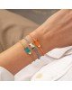 Χειροποίητο βραχιόλι της Excite Fashion Jewellery, μακραμέ, δίχρωμο κορδόνι, επίχρυσο ψαράκι με σμάλτο. B-1772-04 Κοσμήματα