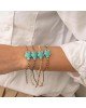 Χειροποίητο βραχιόλι της Excite Fashion Jewellery, moulti color κορδόνι, τιρκουάζ χελωνάκι και χρυσές μπίλιες. B-1773-24 Κοσμήματα