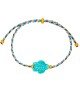 Χειροποίητο βραχιόλι της Excite Fashion Jewellery, moulti color κορδόνι, τιρκουάζ χελωνάκι και χρυσές μπίλιες. B-1773-24 Κοσμήματα