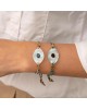 Χειροποίητο βραχιόλι μακραμέ της Excite Fashion Jewellery, πολύχρωμο κορδόνι, οβάλ μάτι λευκό-γαλάζιο, και χρυσές μπίλιες. B-1775-17 Κοσμήματα Χειροποίητο βραχιόλι μακραμέ της Excite Fashion Jewellery, πολύχρωμο κορδόνι, οβάλ μάτι λευκό-γαλάζιο, και χρυσές μπίλιες. B-1775-17 Κοσμήματα
