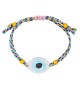 Χειροποίητο βραχιόλι μακραμέ της Excite Fashion Jewellery, πολύχρωμο κορδόνι, οβάλ μάτι λευκό-γαλάζιο, και χρυσές μπίλιες. B-1775-17 Κοσμήματα Χειροποίητο βραχιόλι μακραμέ της Excite Fashion Jewellery, πολύχρωμο κορδόνι, οβάλ μάτι λευκό-γαλάζιο, και χρυσές μπίλιες. B-1775-17 Κοσμήματα