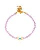 Χειροποίητο βραχιόλι της Excite Fashion Jewellery, ροζ κρυσταλλάκια, οβάλ επίχρυσο ματάκι με λευκό σμάλτο. B-1777-11 Κοσμήματα Χειροποίητο βραχιόλι της Excite Fashion Jewellery, ροζ κρυσταλλάκια, οβάλ επίχρυσο ματάκι με λευκό σμάλτο. B-1777-11 Κοσμήματα