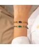 Χειροποίητο βραχιόλι μακραμέ  της Excite Fashion Jewellery, multi κορδόνι, επίχρυσο ψαράκι με τιρκουάζ σμάλτο. B-1780-30 Κοσμήματα
