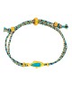 Χειροποίητο βραχιόλι μακραμέ  της Excite Fashion Jewellery, multi κορδόνι, επίχρυσο ψαράκι με τιρκουάζ σμάλτο. B-1780-30 Κοσμήματα
