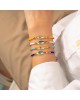 Χειροποίητο βραχιόλι μακραμέ  της Excite Fashion Jewellery, καφέ κορδόνι, τιρκουάζ χάντρες, επίχρυσο ψαράκι με  σμάλτο. B-1785-14 Κοσμήματα
